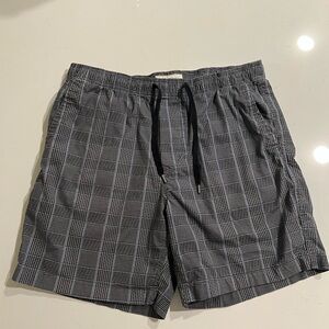 American Eagle Outfitters Black and Blue Patterned Shorts